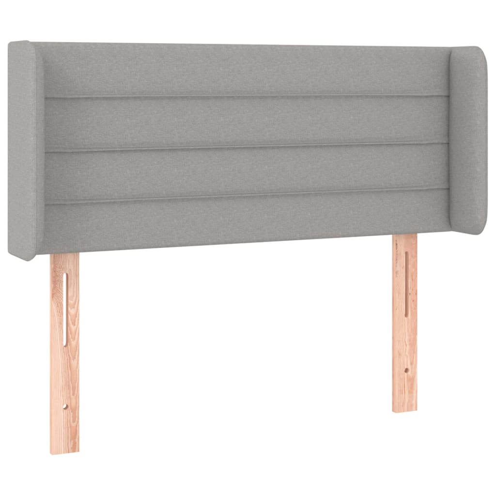 Tête de lit avec oreilles Gris clair 83x16x78/88 cm Tissu