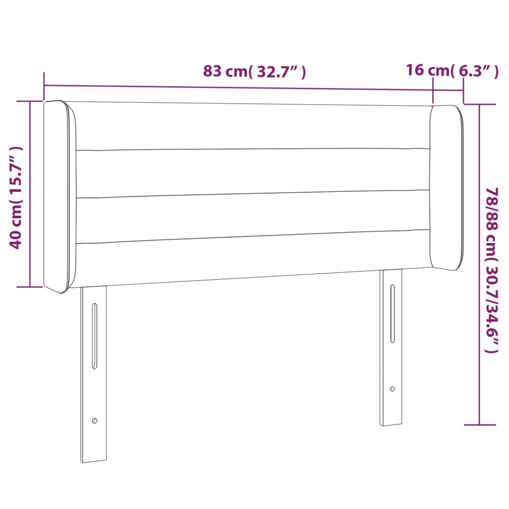 Tête de lit avec oreilles Crème 83x16x78/88 cm Tissu