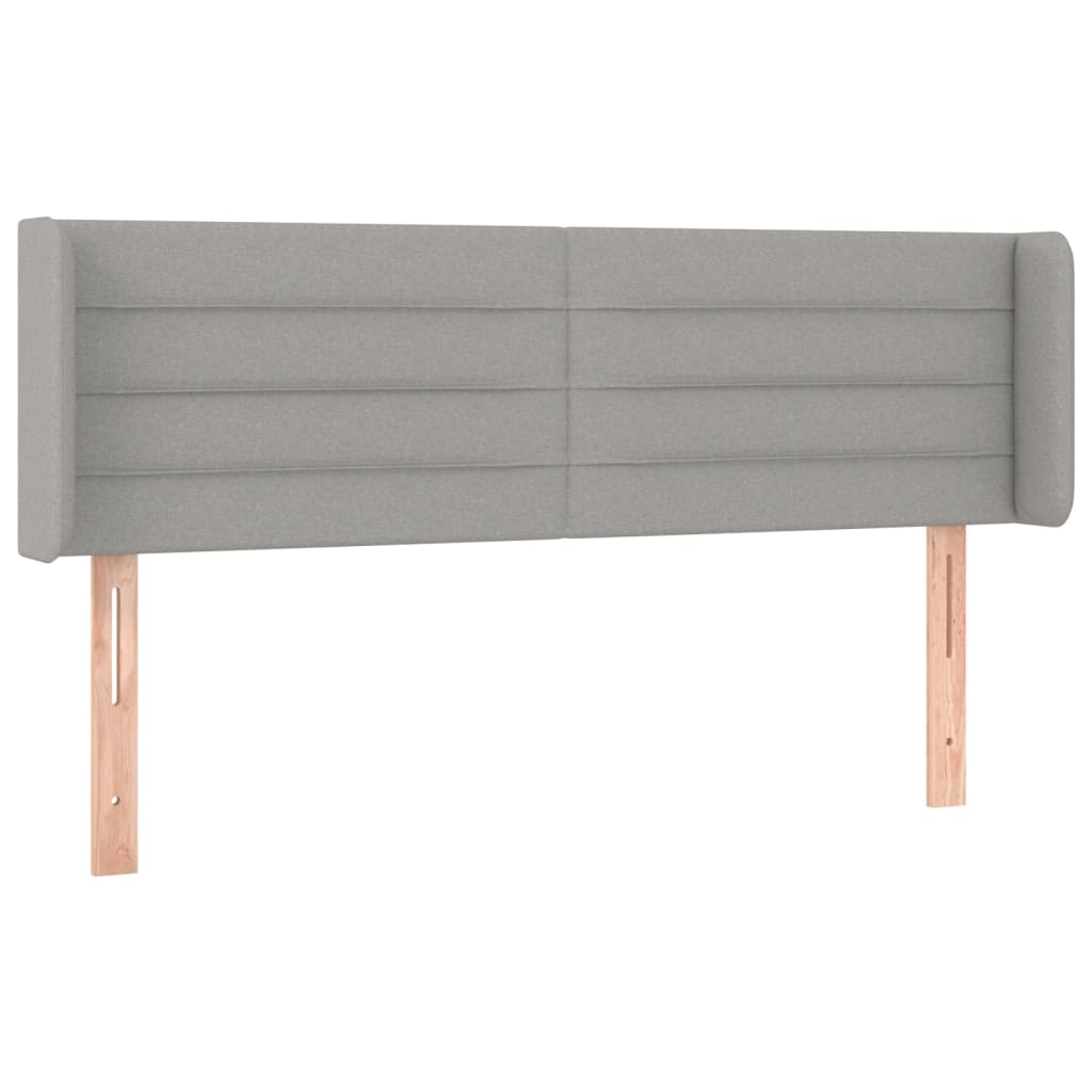 Tête de lit avec oreilles Gris clair 147x16x78/88 cm Tissu