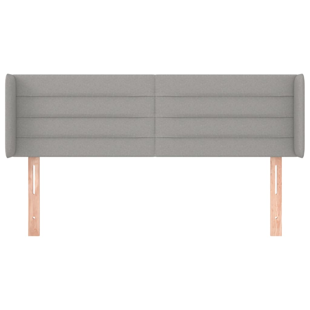 Tête de lit avec oreilles Gris clair 147x16x78/88 cm Tissu