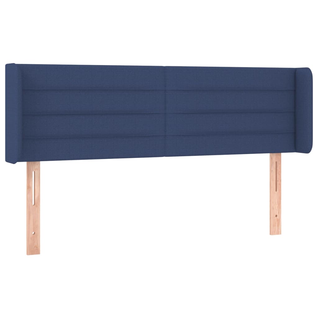 Tête de lit avec oreilles Bleu 147x16x78/88 cm Tissu