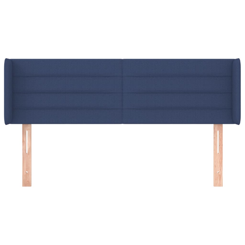 Tête de lit avec oreilles Bleu 147x16x78/88 cm Tissu