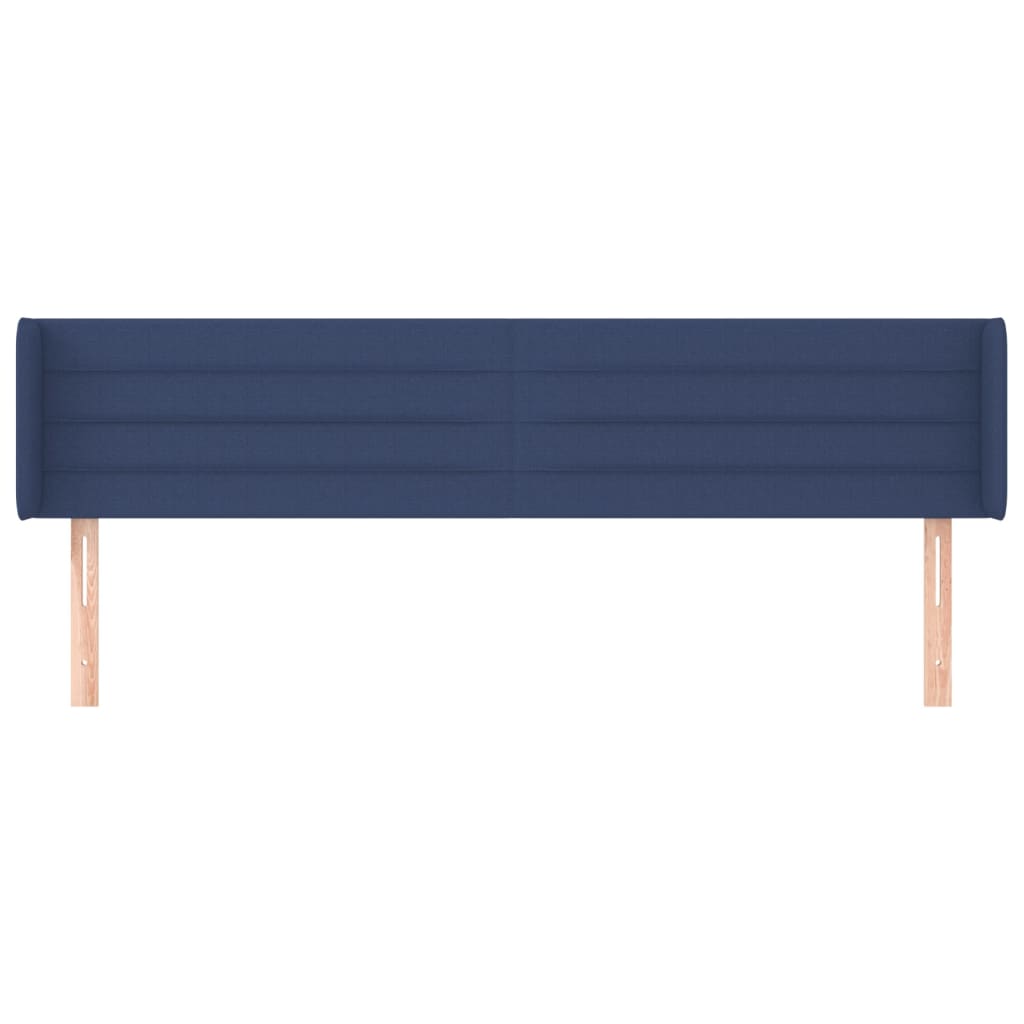 Tête de lit avec oreilles Bleu 163x16x78/88 cm Tissu