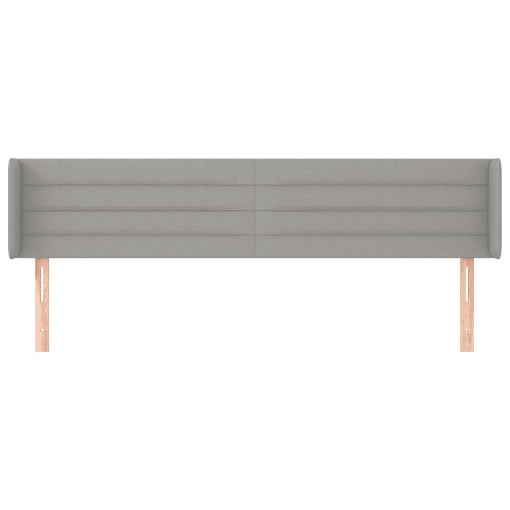 Tête de lit avec oreilles Gris clair 183x16x78/88 cm Tissu