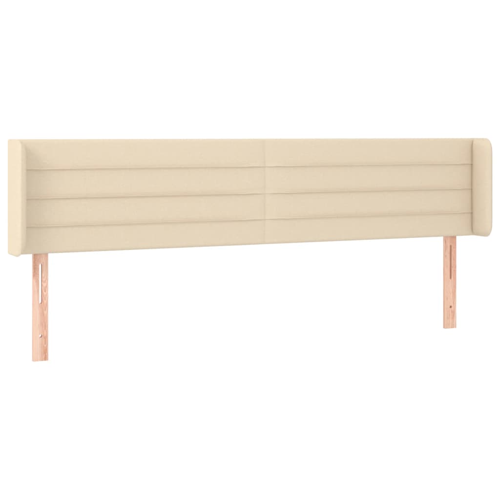 Tête de lit avec oreilles Crème 203x16x78/88 cm Tissu