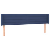 Tête de lit avec oreilles Bleu 203x16x78/88 cm Tissu