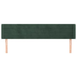 Tête de lit avec oreilles Vert foncé 203x16x78/88 cm Velours