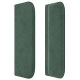 Tête de lit avec oreilles Vert foncé 203x16x78/88 cm Velours