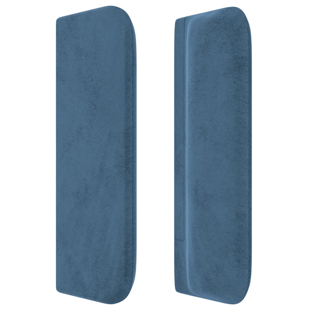 Tête de lit avec oreilles Bleu foncé 203x16x78/88 cm Velours