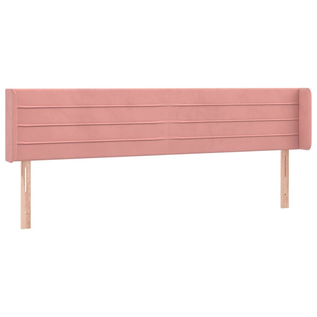 Tête de lit avec oreilles Rose 203x16x78/88 cm Velours