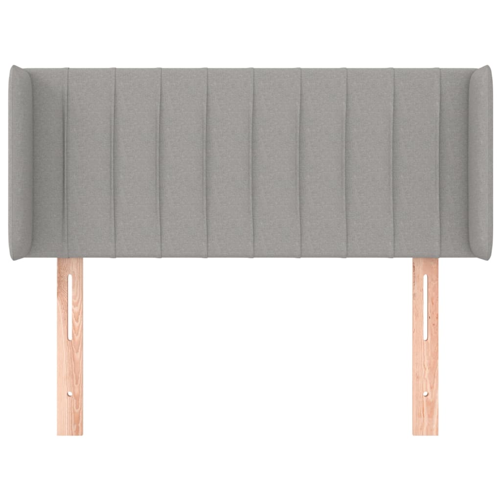 Tête de lit avec oreilles Gris clair 83x16x78/88 cm Tissu