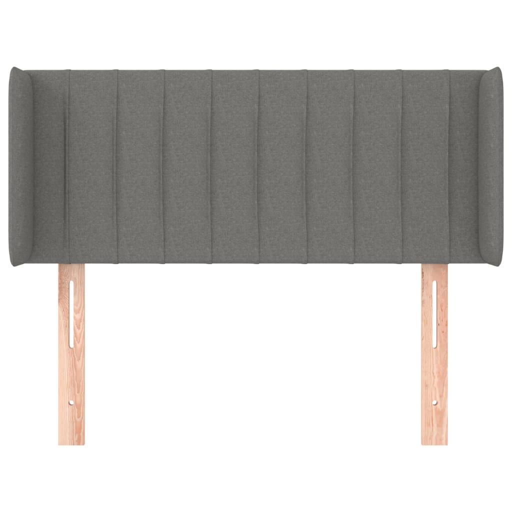 Tête de lit avec oreilles Gris foncé 83x16x78/88 cm Tissu