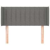 Tête de lit avec oreilles Gris foncé 83x16x78/88 cm Tissu