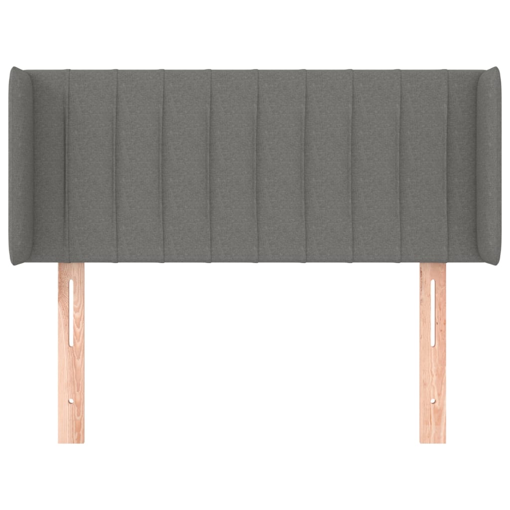 Tête de lit avec oreilles Gris foncé 93x16x78/88 cm Tissu