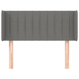 Tête de lit avec oreilles Gris foncé 93x16x78/88 cm Tissu