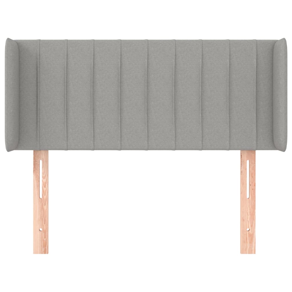 Tête de lit avec oreilles Gris clair 103x16x78/88 cm Tissu