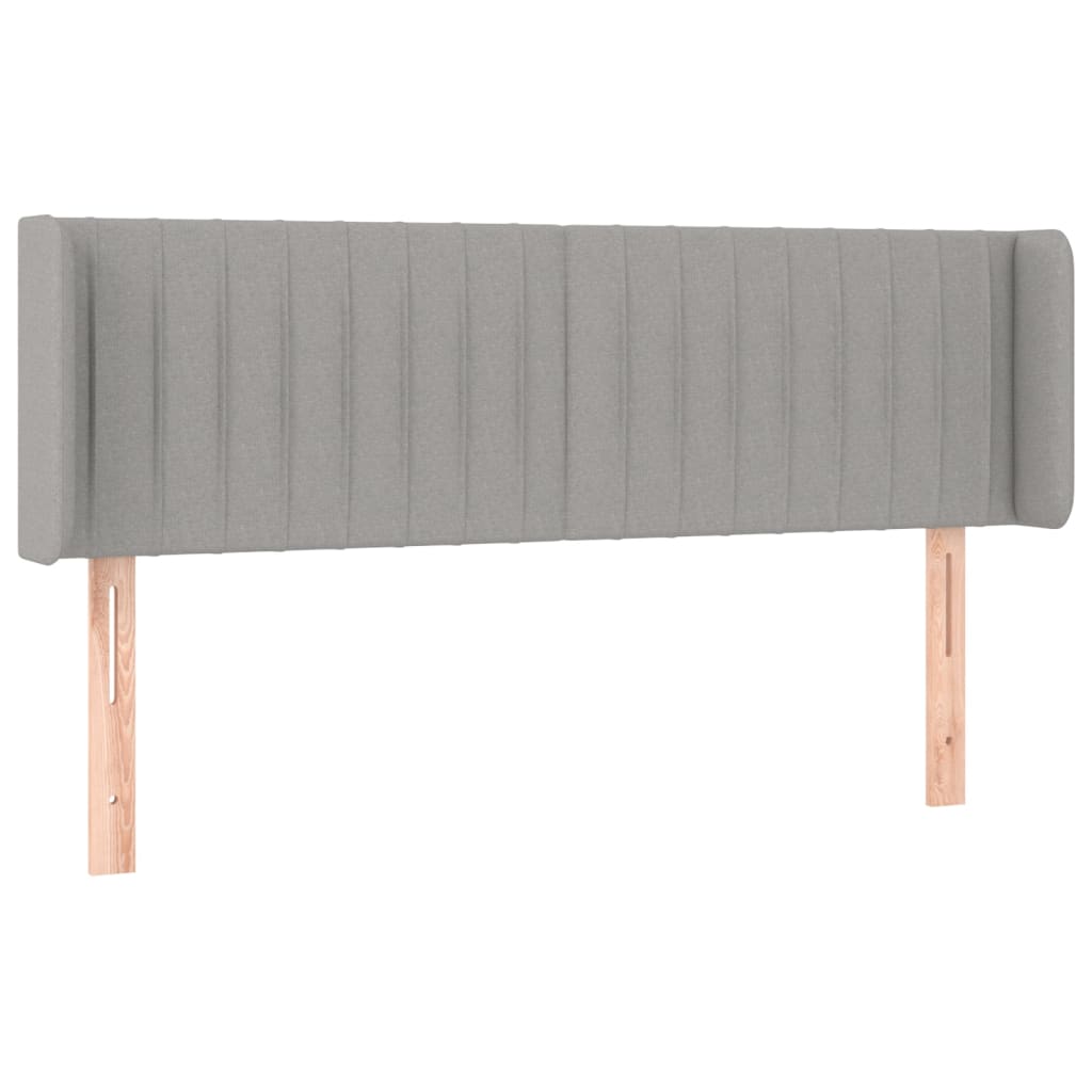 Tête de lit avec oreilles Gris clair 147x16x78/88 cm Tissu