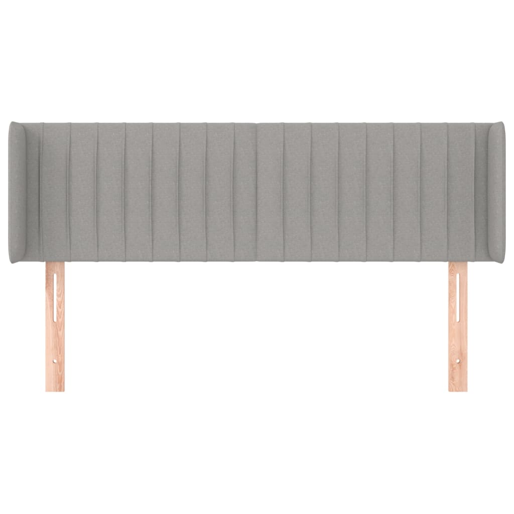 Tête de lit avec oreilles Gris clair 147x16x78/88 cm Tissu