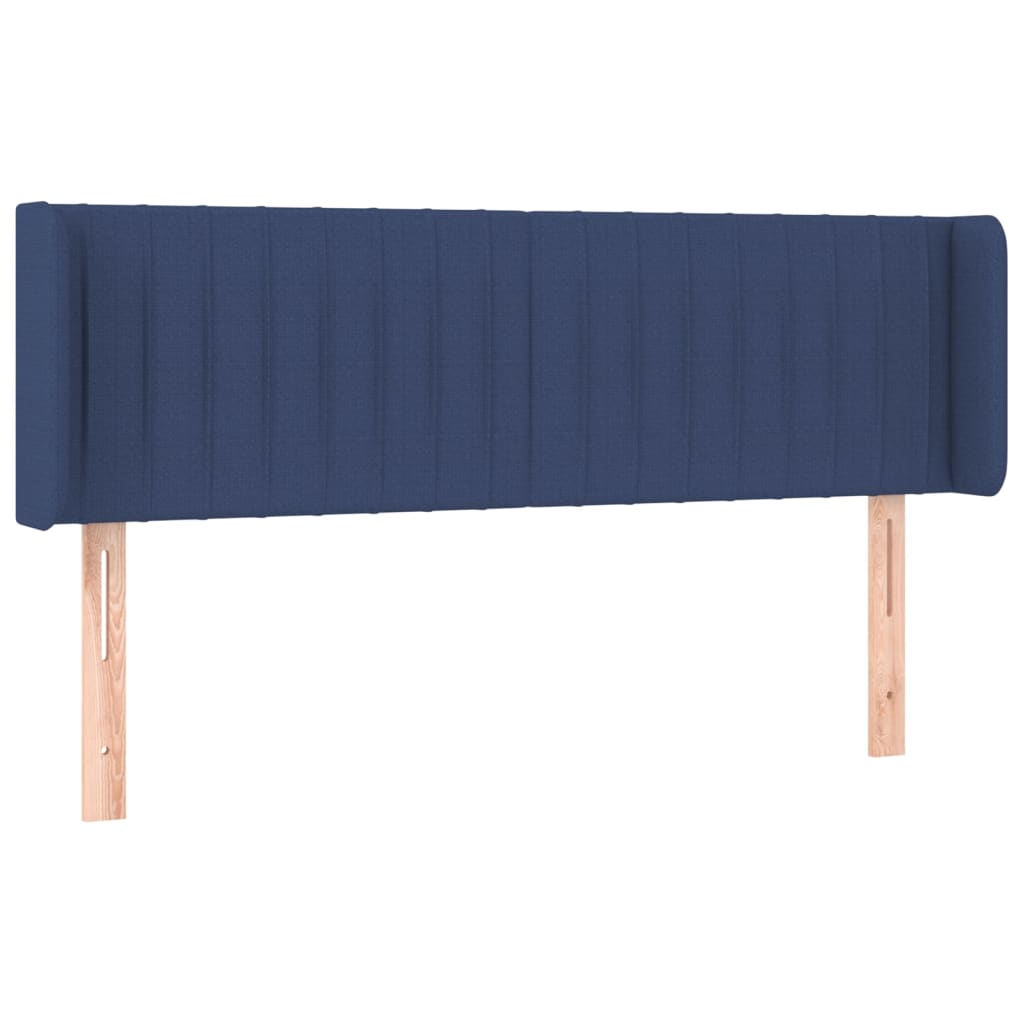 Tête de lit avec oreilles Bleu 147x16x78/88 cm Tissu