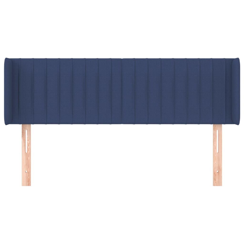 Tête de lit avec oreilles Bleu 147x16x78/88 cm Tissu