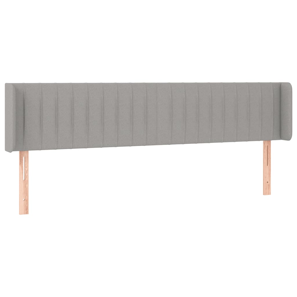 Tête de lit avec oreilles Gris clair 163x16x78/88 cm Tissu