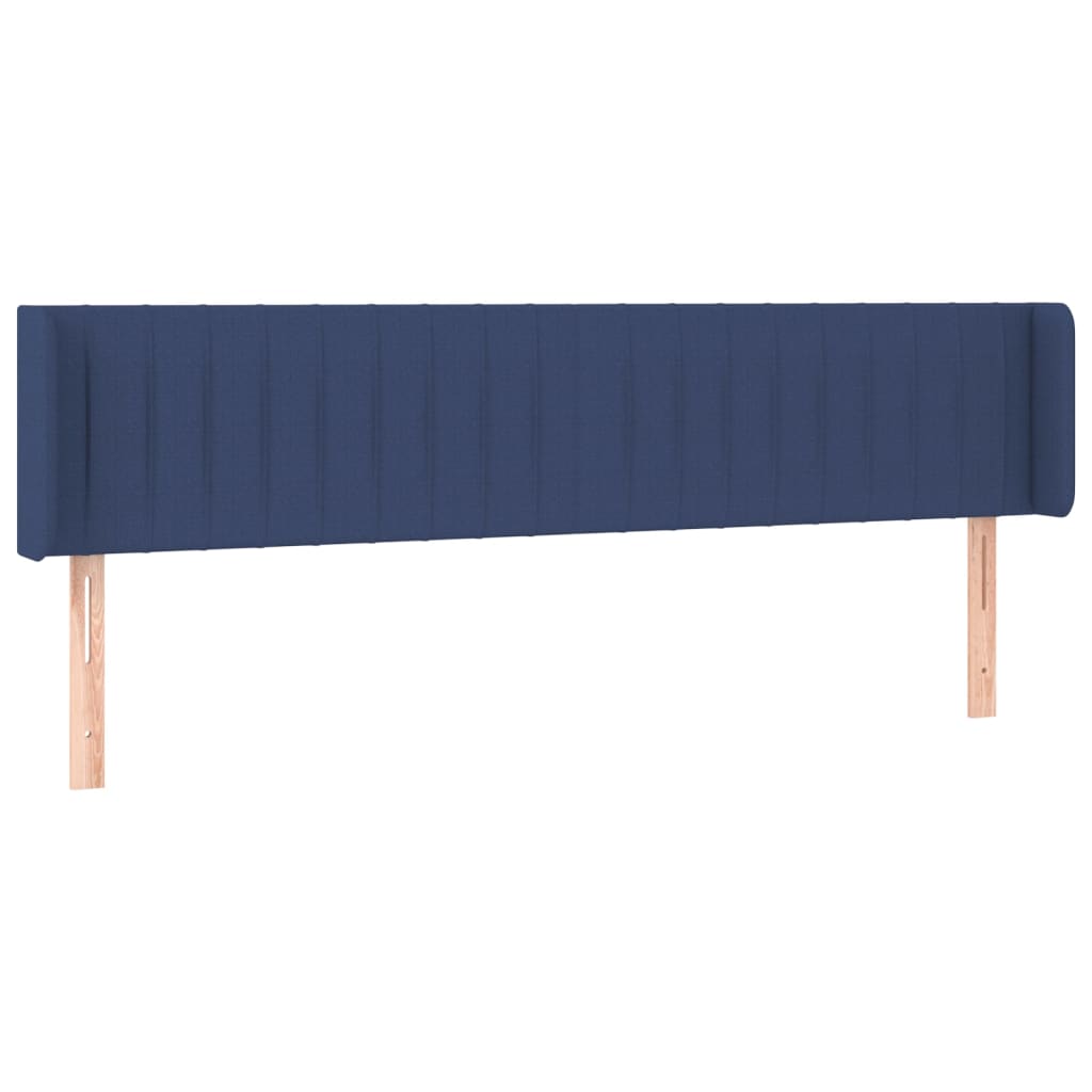 Tête de lit avec oreilles Bleu 163x16x78/88 cm Tissu