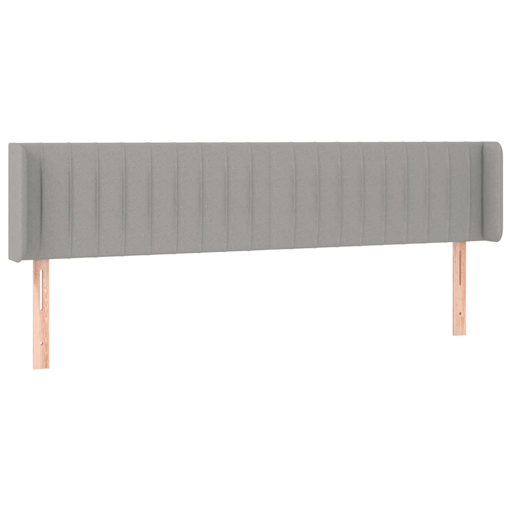 Tête de lit avec oreilles Gris clair 183x16x78/88 cm Tissu