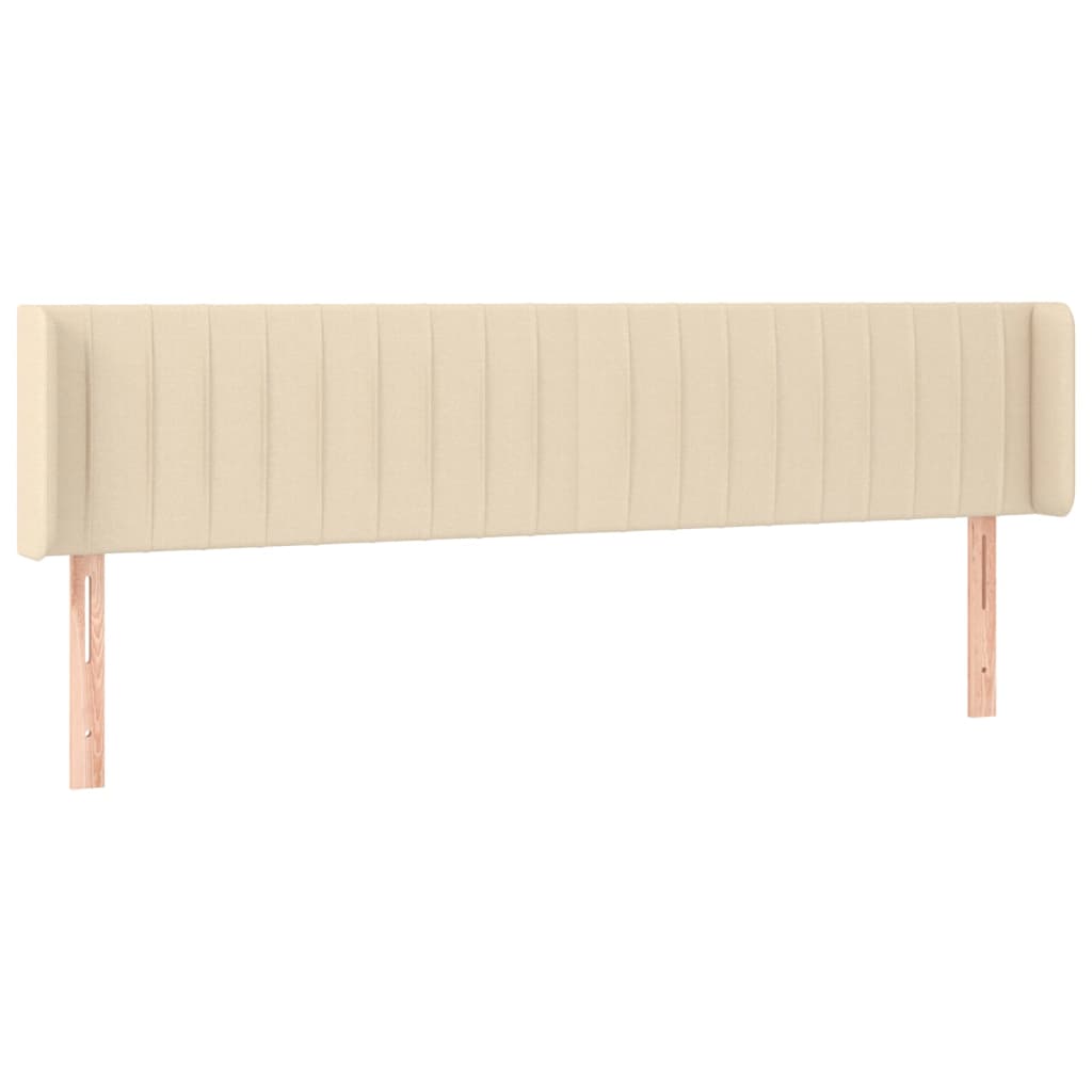 Tête de lit avec oreilles Crème 203x16x78/88 cm Tissu