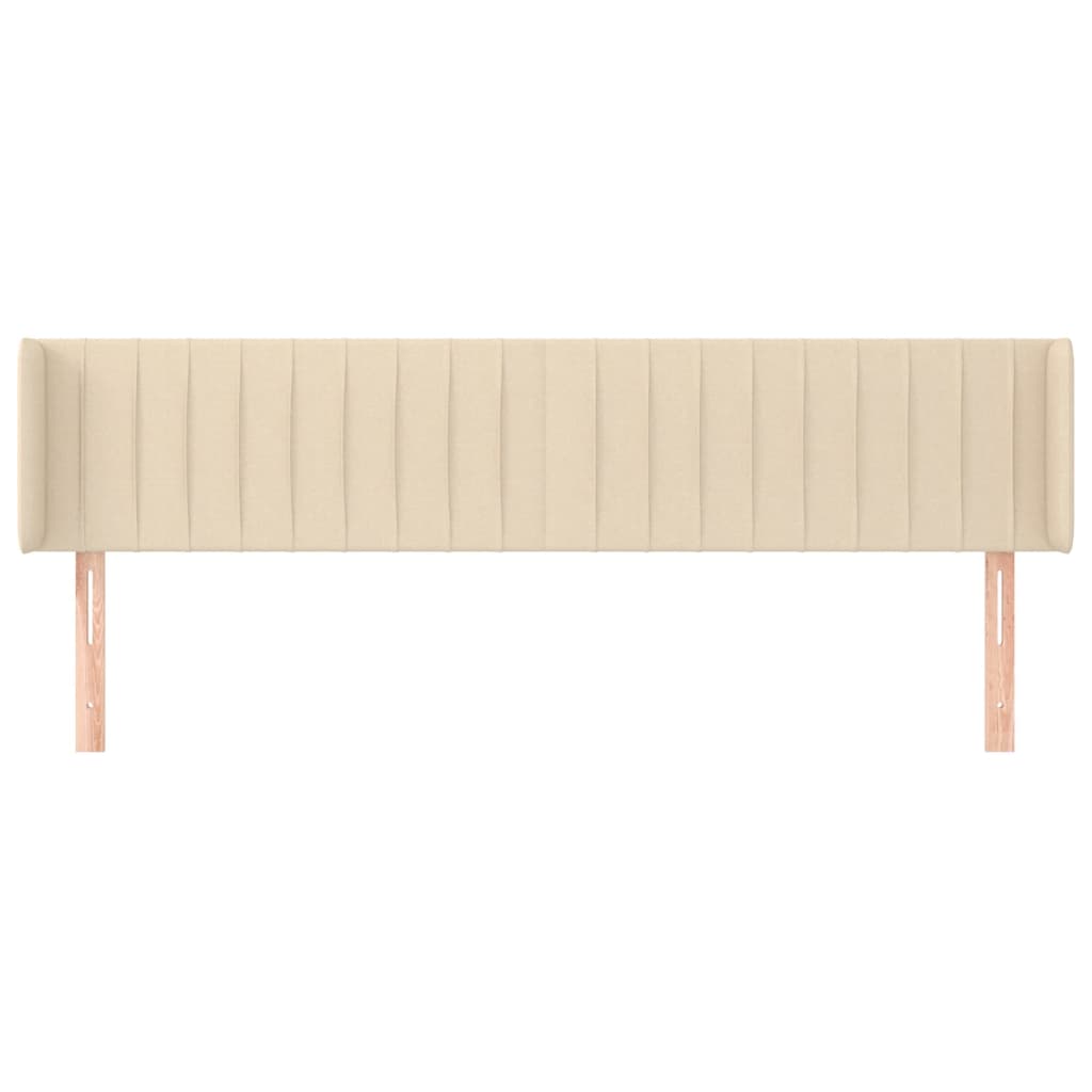 Tête de lit avec oreilles Crème 203x16x78/88 cm Tissu