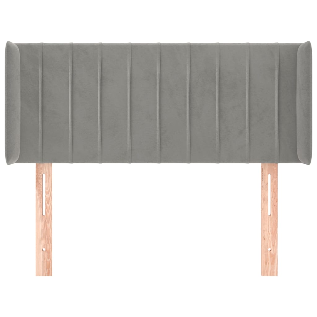 Tête de lit avec oreilles Gris clair 83x16x78/88 cm Velours