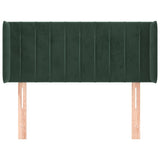 Tête de lit avec oreilles Vert foncé 83x16x78/88 cm Velours