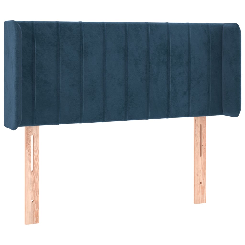 Tête de lit avec oreilles Bleu Foncé 83x16x78/88 cm Velours