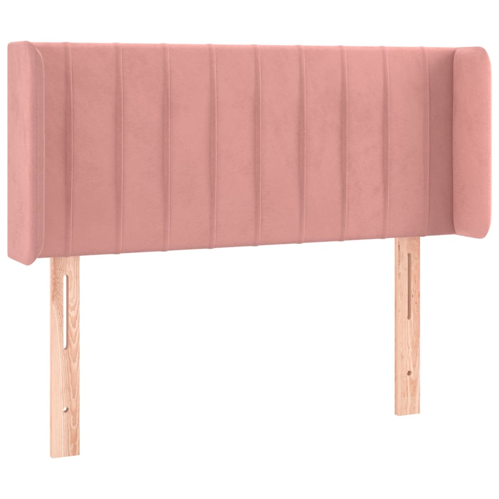 Tête de lit avec oreilles Rose 83x16x78/88 cm Velours