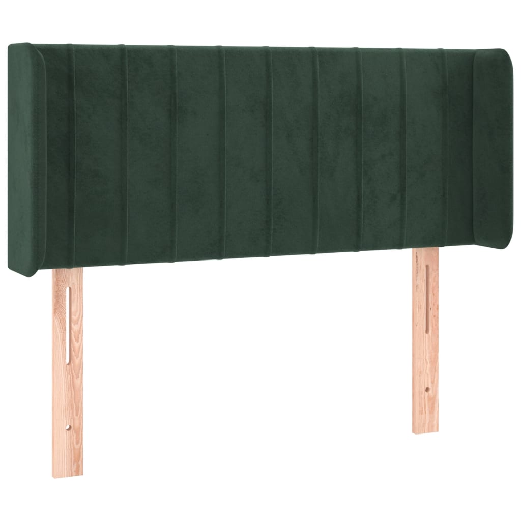 Tête de lit avec oreilles Vert foncé 93x16x78/88 cm Velours