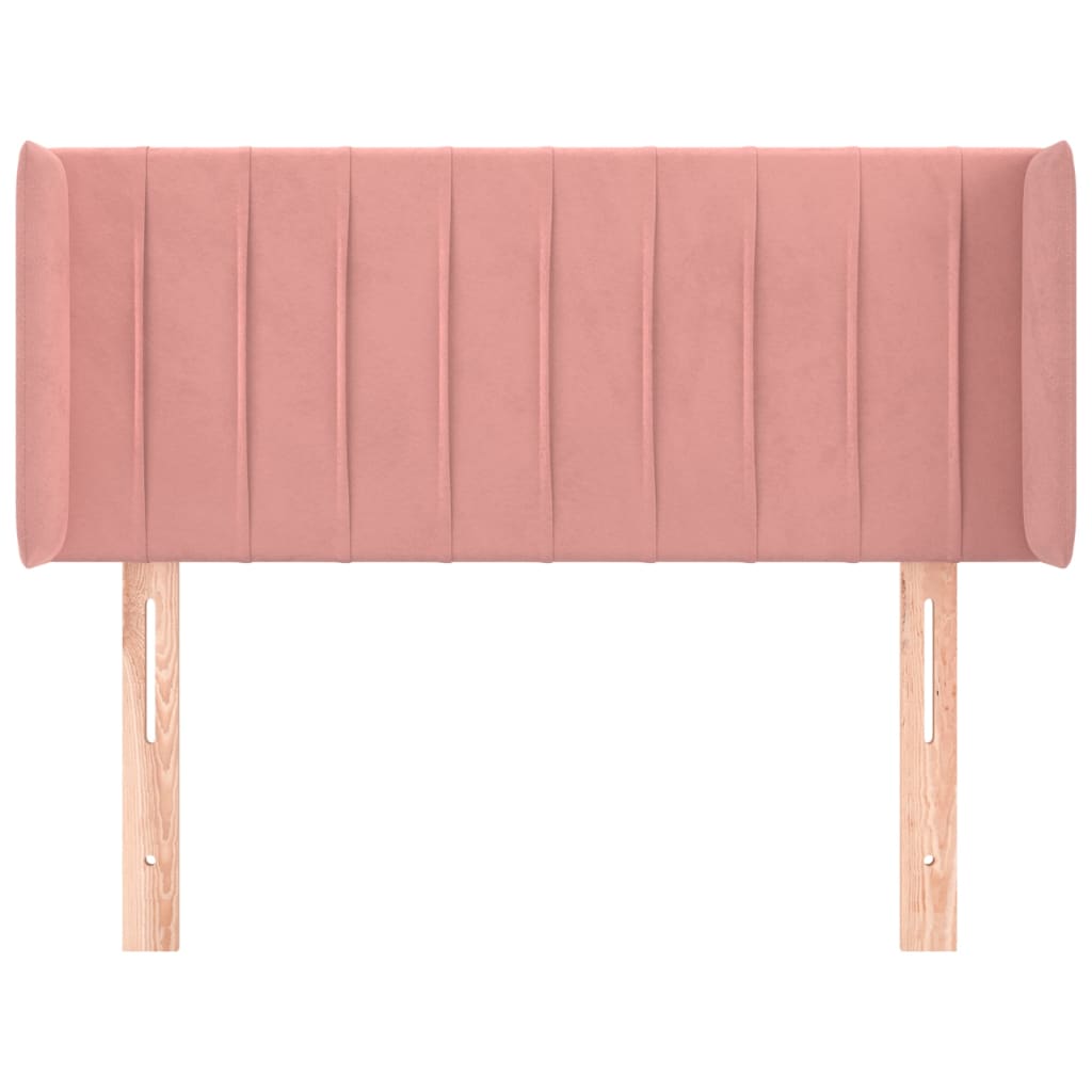 Tête de lit avec oreilles Rose 93x16x78/88 cm Velours