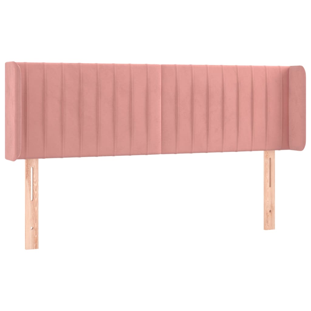 Tête de lit avec oreilles Rose 147x16x78/88 cm Velours