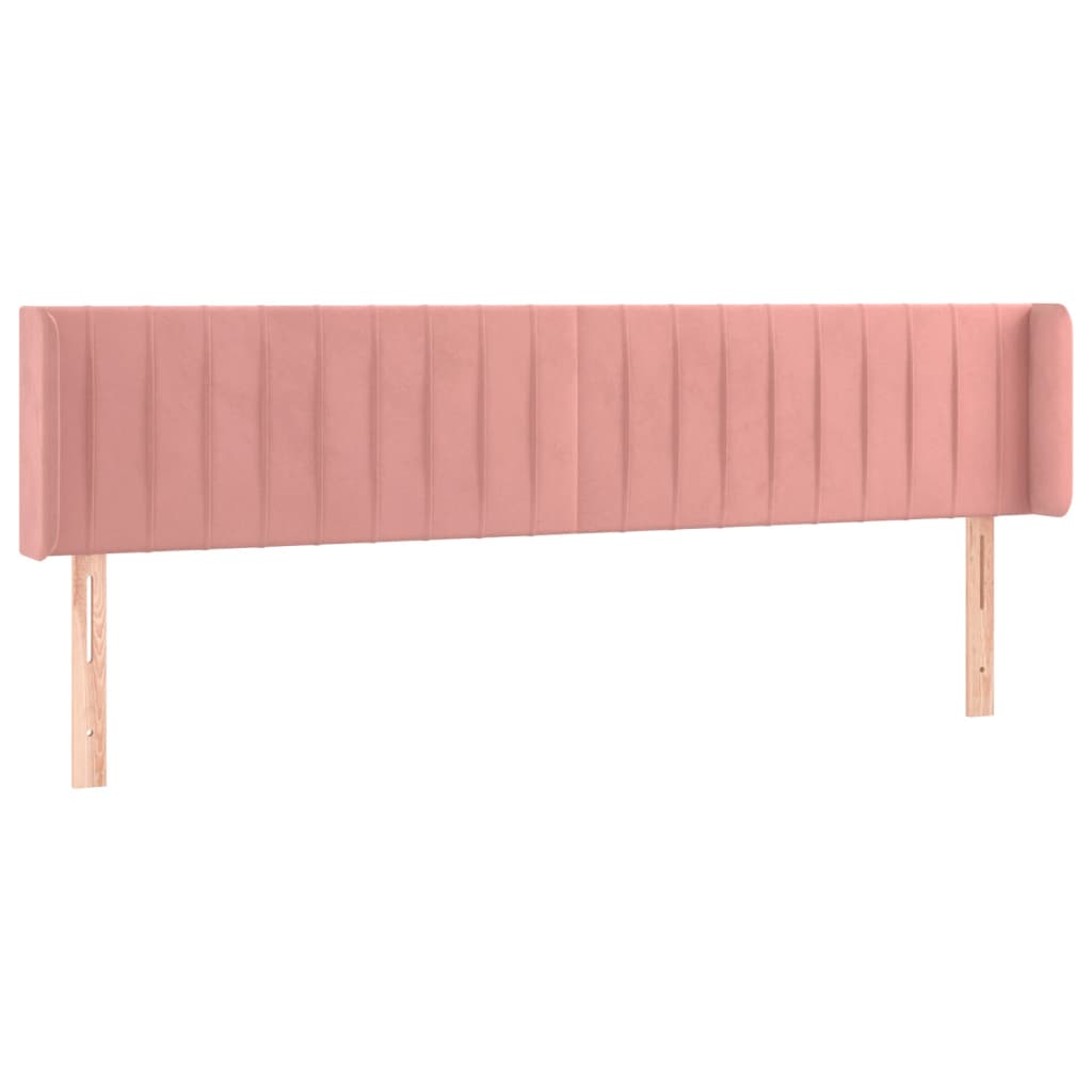 Tête de lit avec oreilles Rose 163x16x78/88 cm Velours