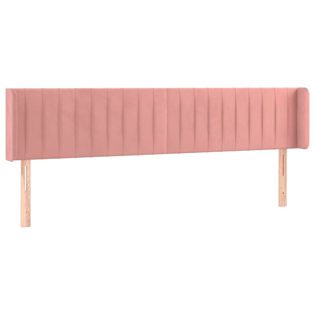 Tête de lit avec oreilles Rose 203x16x78/88 cm Velours