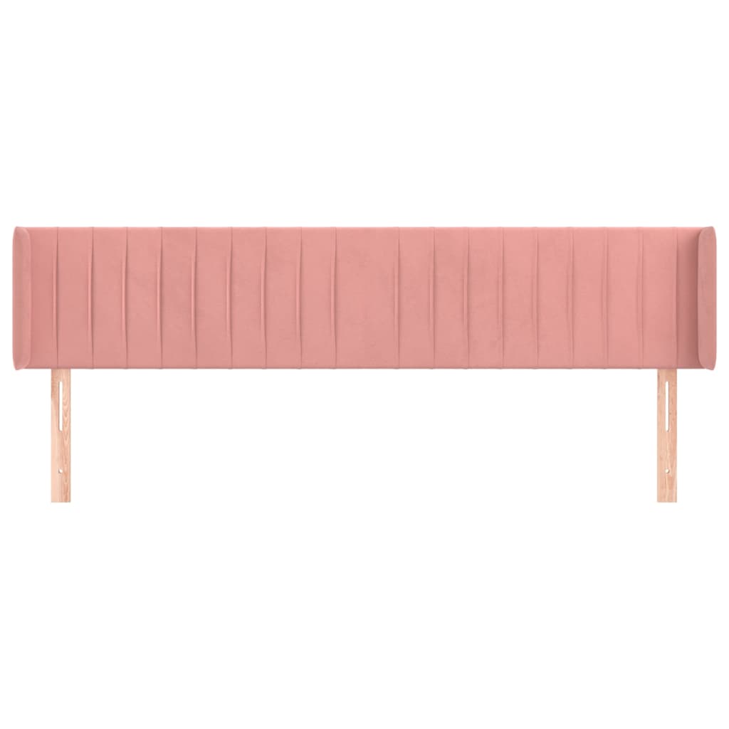 Tête de lit avec oreilles Rose 203x16x78/88 cm Velours