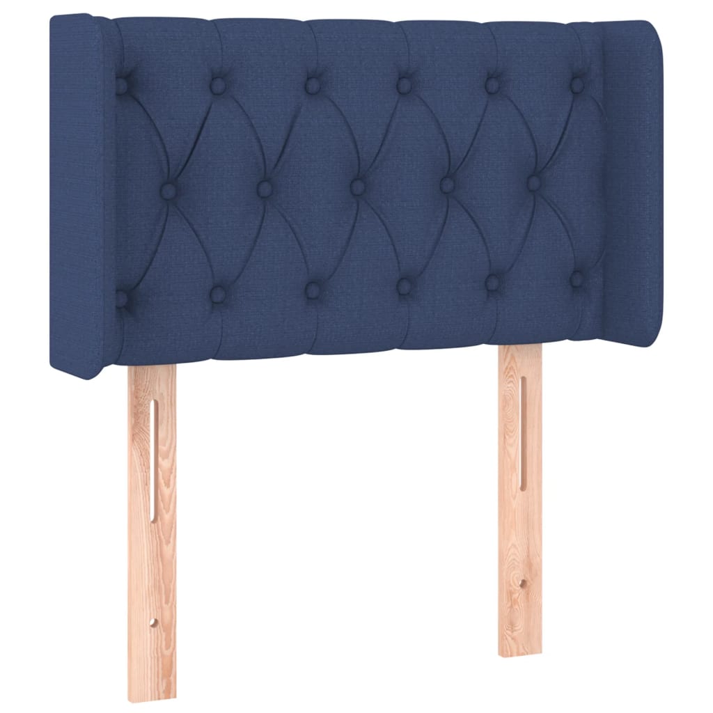 Tête de lit avec oreilles Bleu 83x16x78/88 cm Tissu