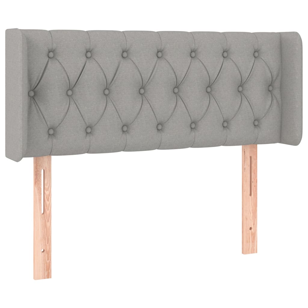 Tête de lit avec oreilles Gris clair 93x16x78/88 cm Tissu