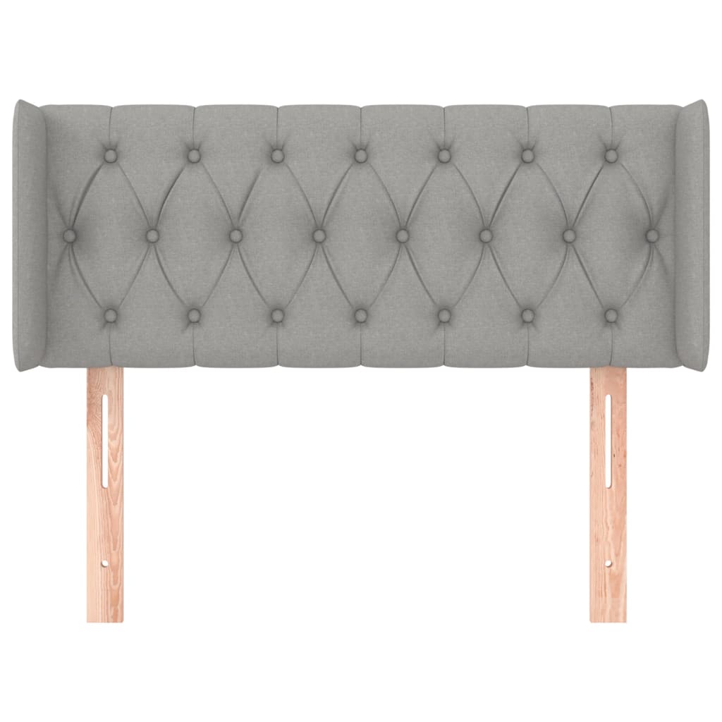 Tête de lit avec oreilles Gris clair 93x16x78/88 cm Tissu