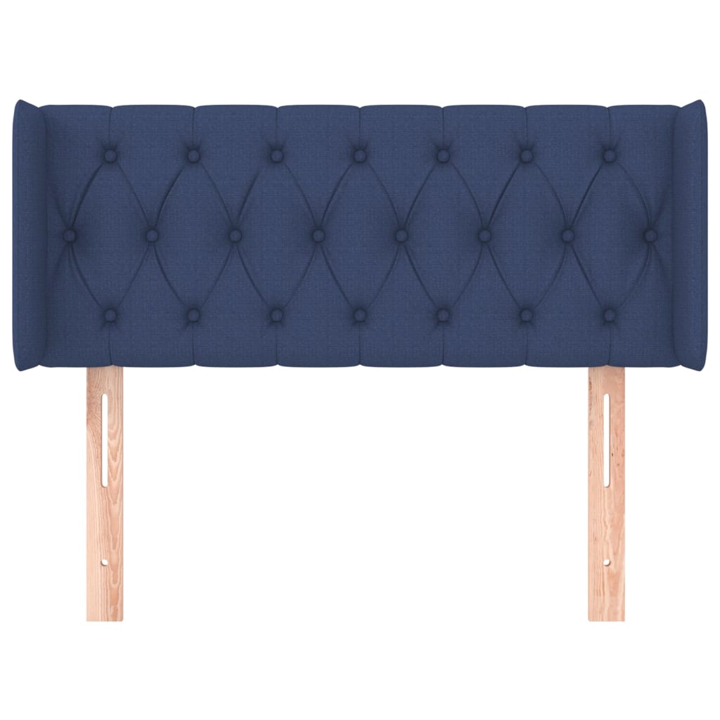 Tête de lit avec oreilles Bleu 103x16x78/88 cm Tissu