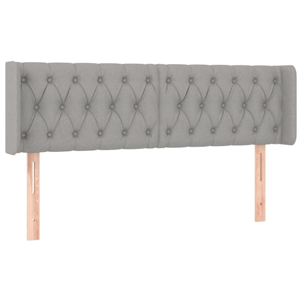 Tête de lit avec oreilles Gris clair 147x16x78/88 cm Tissu