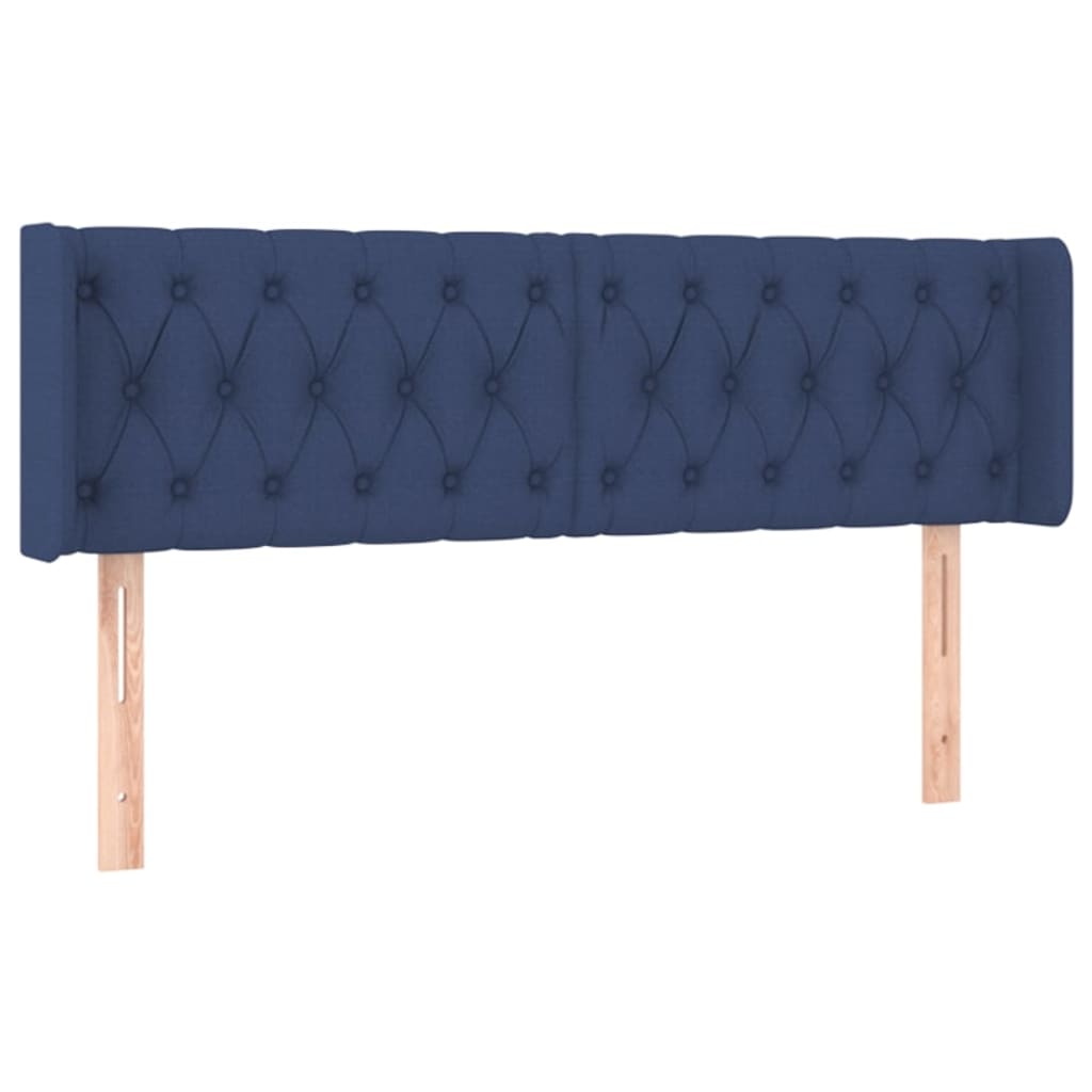 Tête de lit avec oreilles Bleu 147x16x78/88 cm Tissu