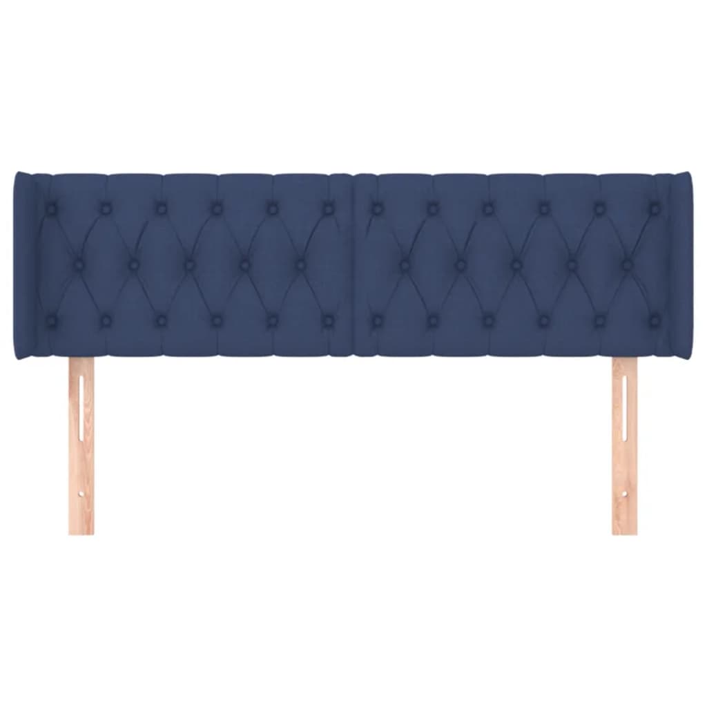 Tête de lit avec oreilles Bleu 163x16x78/88 cm Tissu