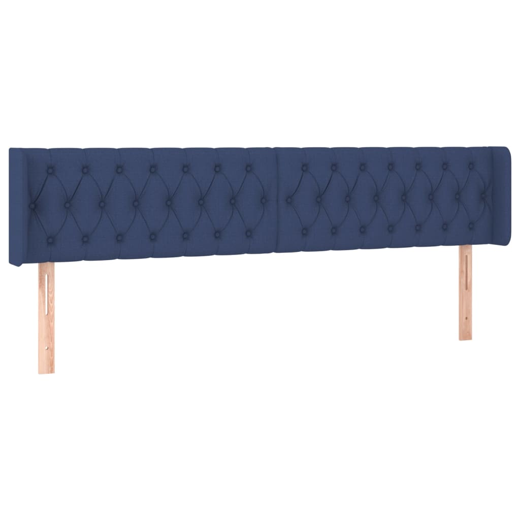 Tête de lit avec oreilles Bleu 183x16x78/88 cm Tissu