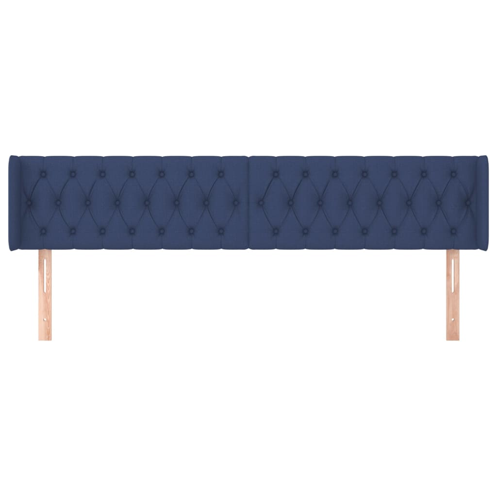 Tête de lit avec oreilles Bleu 183x16x78/88 cm Tissu