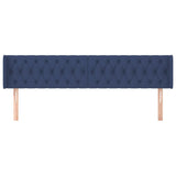 Tête de lit avec oreilles Bleu 183x16x78/88 cm Tissu