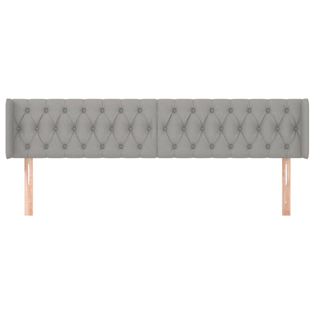 Tête de lit avec oreilles Gris clair 203x16x78/88 cm Tissu